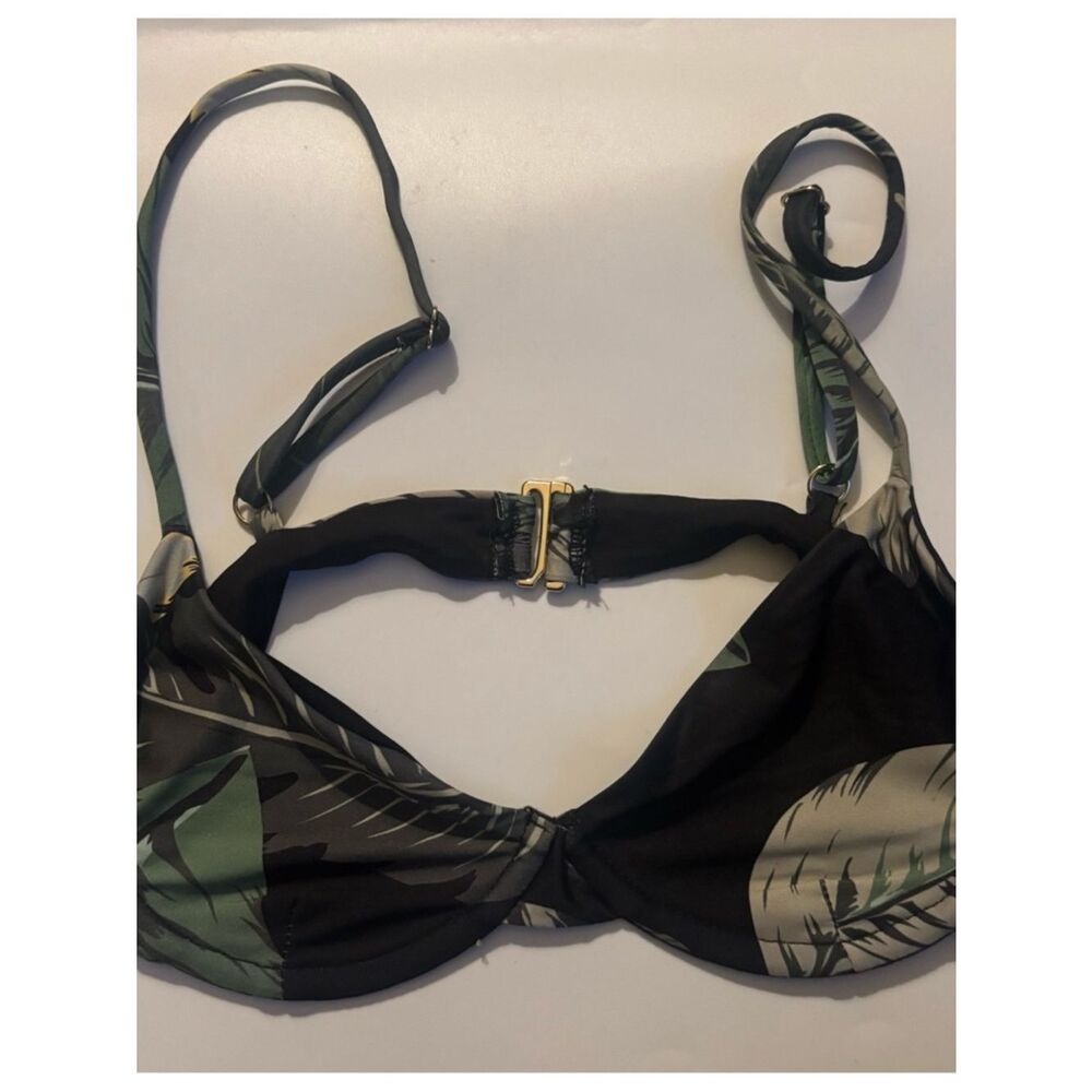 Beach Riot REVOLVE Camilla Bikini Set in Black Palm ~ Top S~ Bottom M - Picture 5 of 11